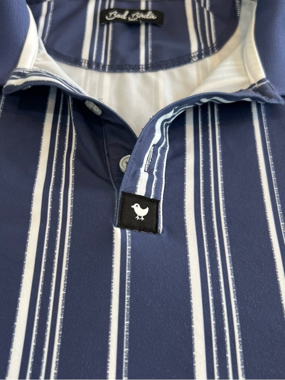 Bad Birdie Golf Navy and White Striped Polo - Picture 10 of 14